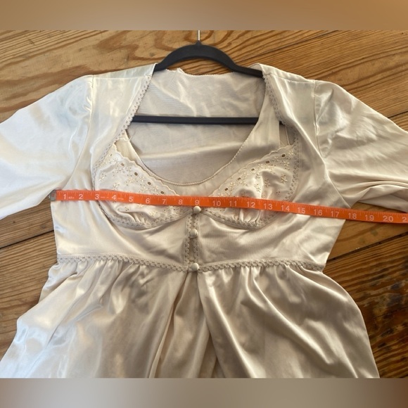 Vintage Mistee 2 Piece Lingerie Set Cream Floor Length Large - Picture 12 of 14